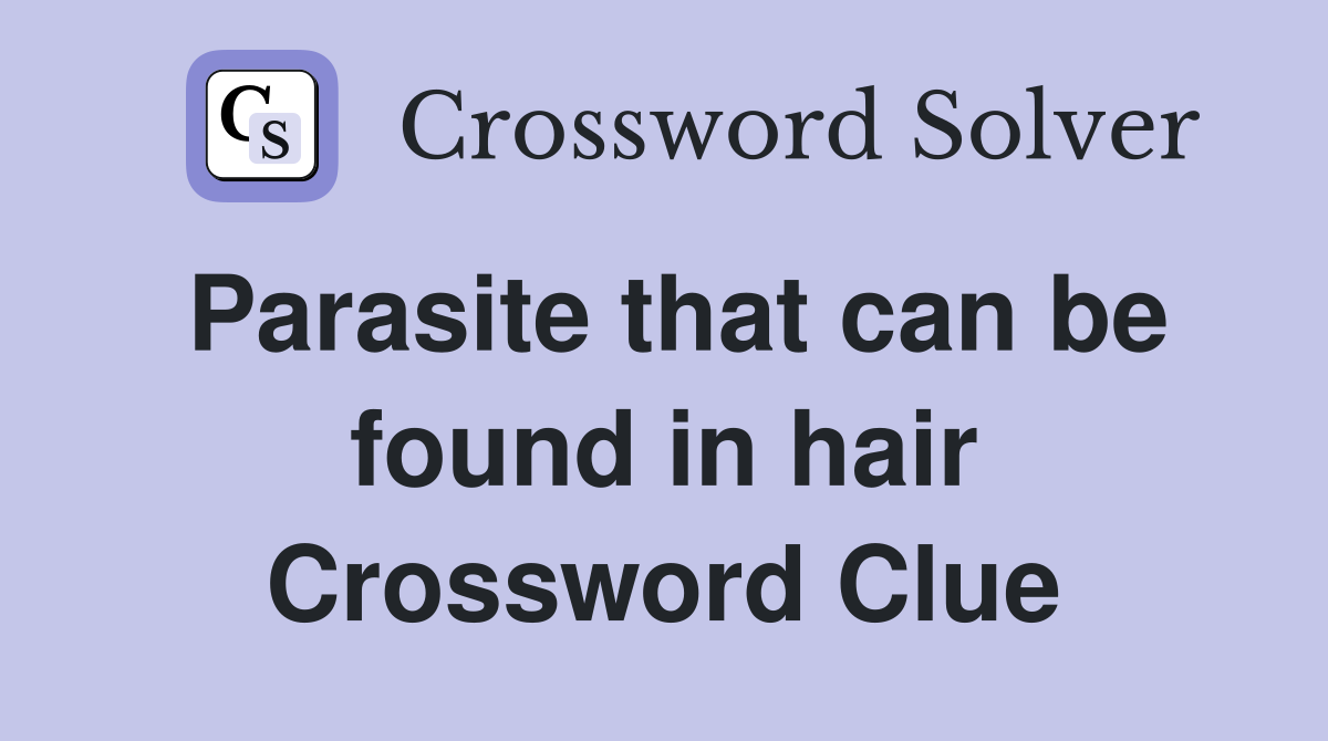 Parasite that can be found in hair Crossword Clue