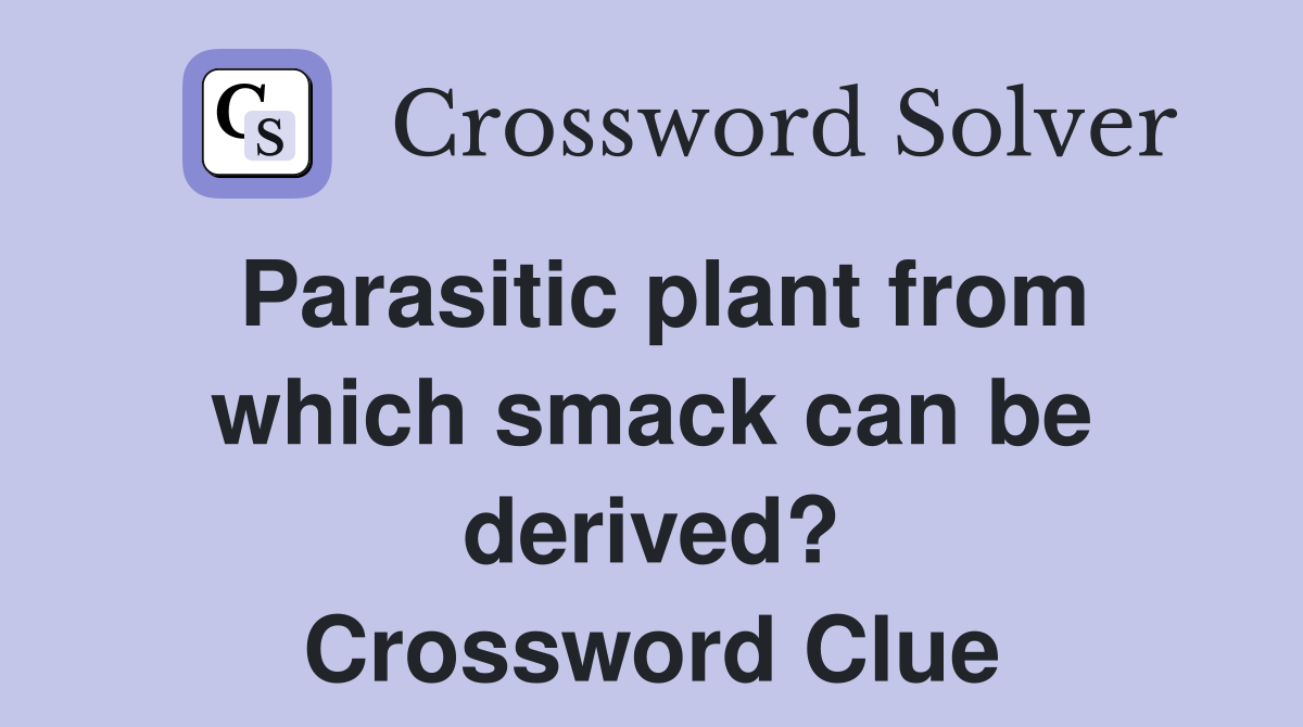 Parasitic plant from which smack can be derived? Crossword Clue