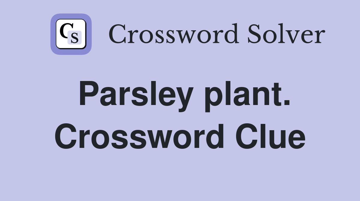 Parsley plant. Crossword Clue