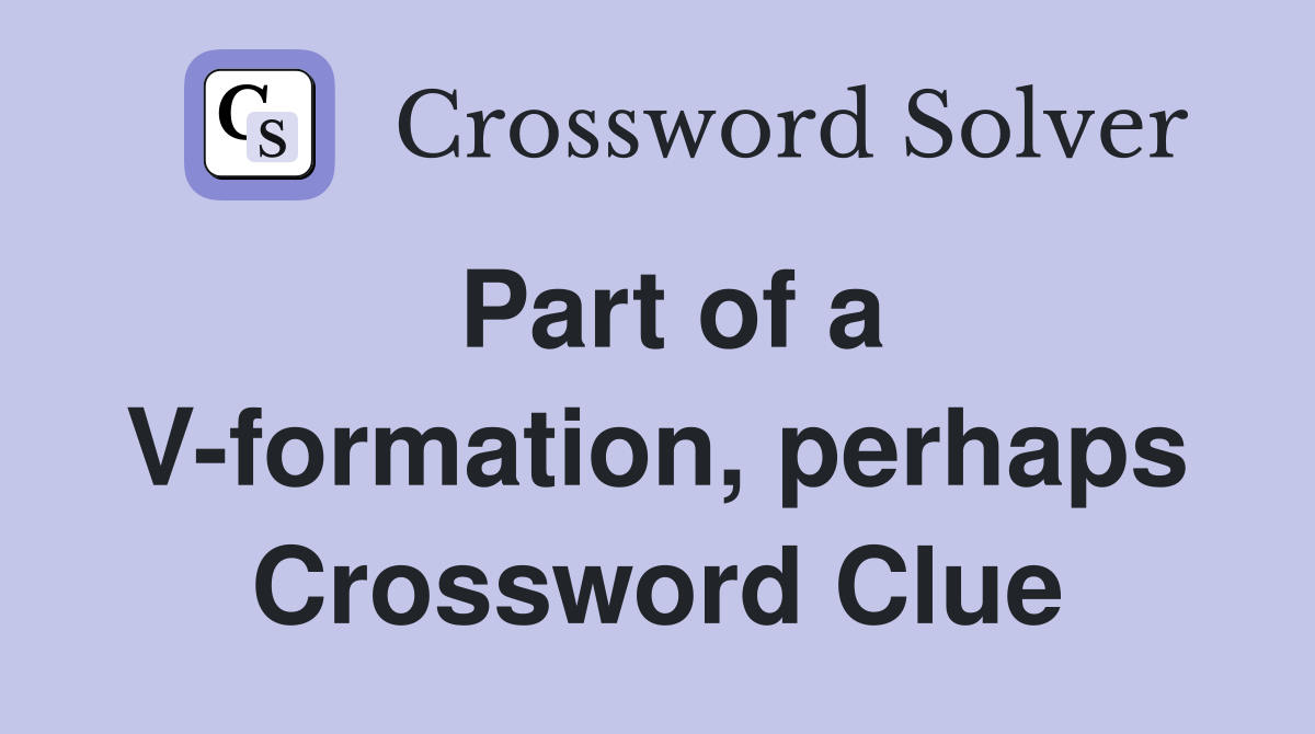 Part of a V-formation, perhaps Crossword Clue