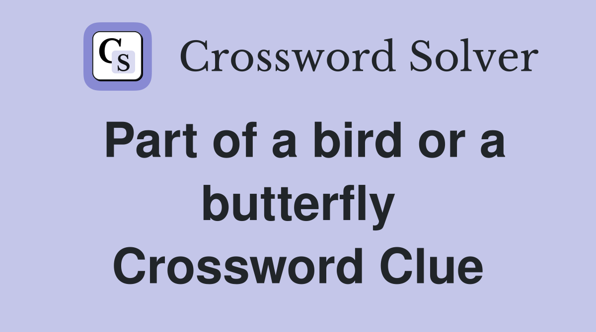 Part of a bird or a butterfly Crossword Clue