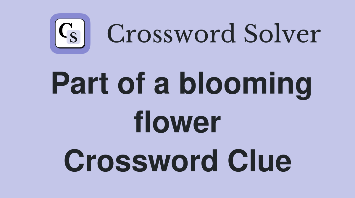 Part of a blooming flower Crossword Clue