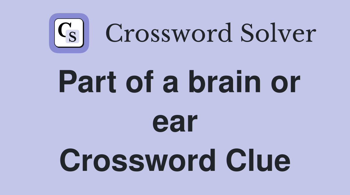 Part of a brain or ear Crossword Clue