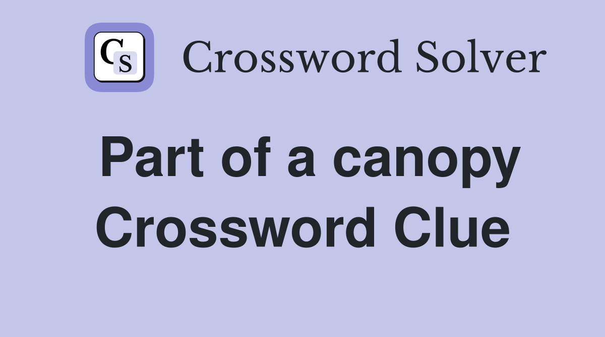 Part of a canopy Crossword Clue