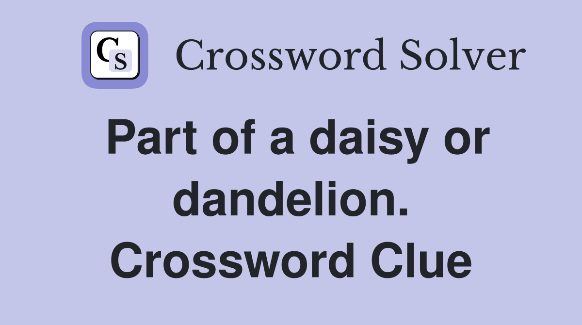 Part of a daisy or dandelion. Crossword Clue