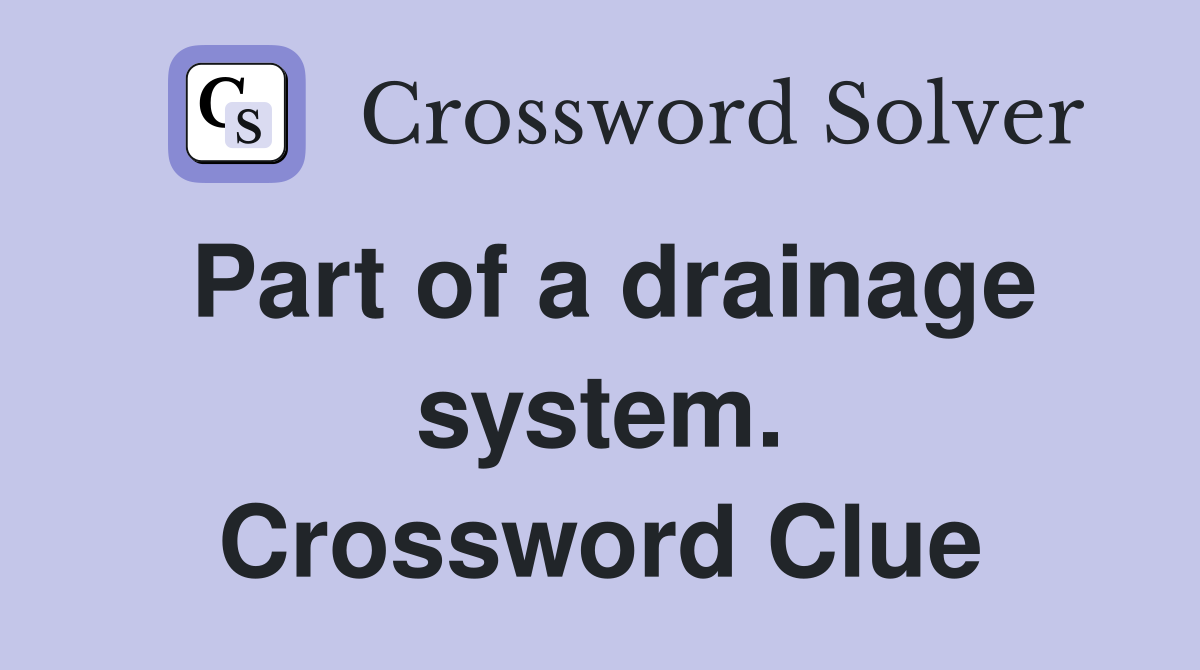 Part of a drainage system. Crossword Clue