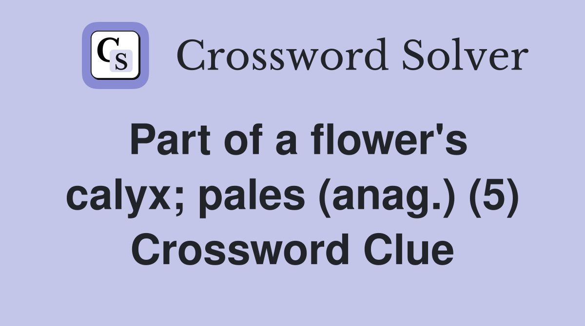 Part of a flower's calyx; pales (anag.) (5) Crossword Clue