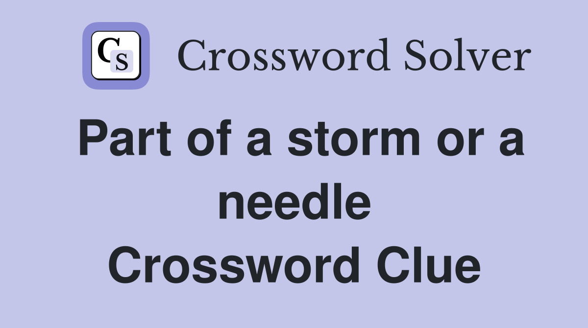 Part of a storm or a needle Crossword Clue