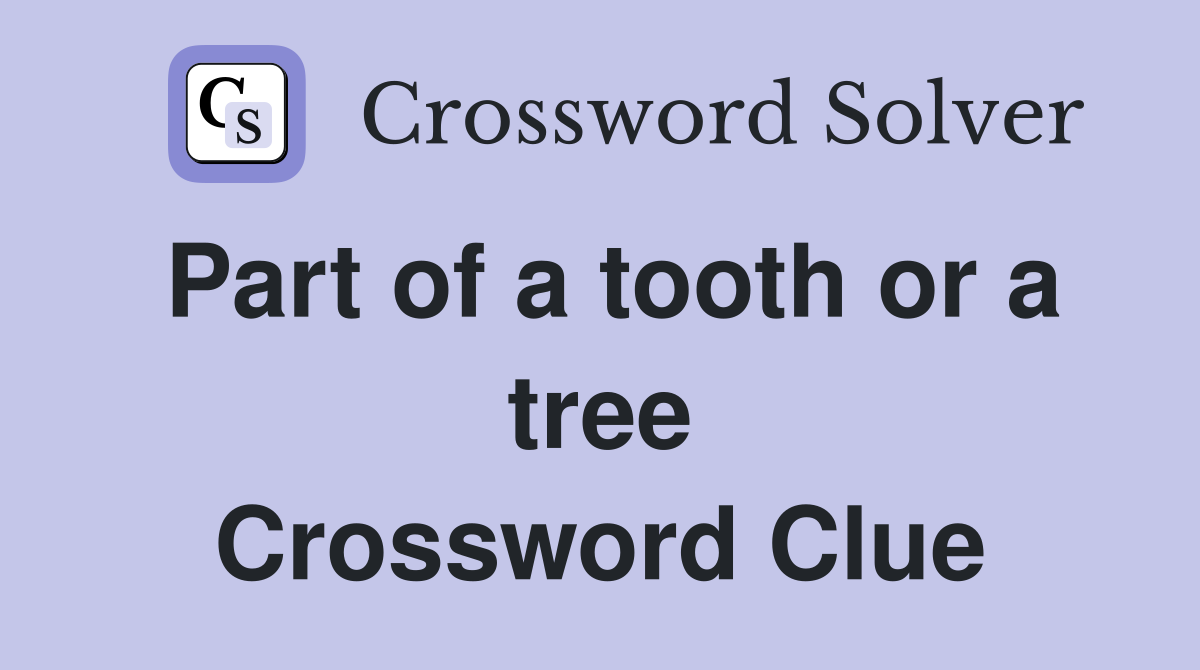 Part of a tooth or a tree Crossword Clue
