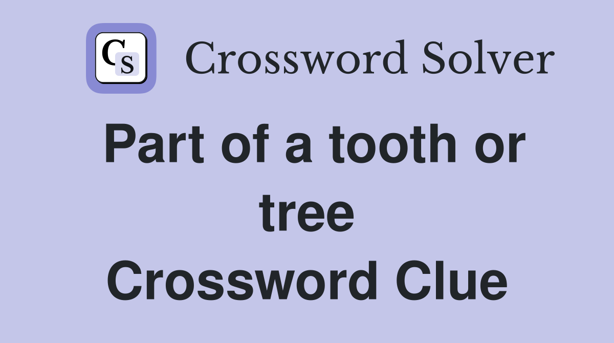 Part of a tooth or tree Crossword Clue