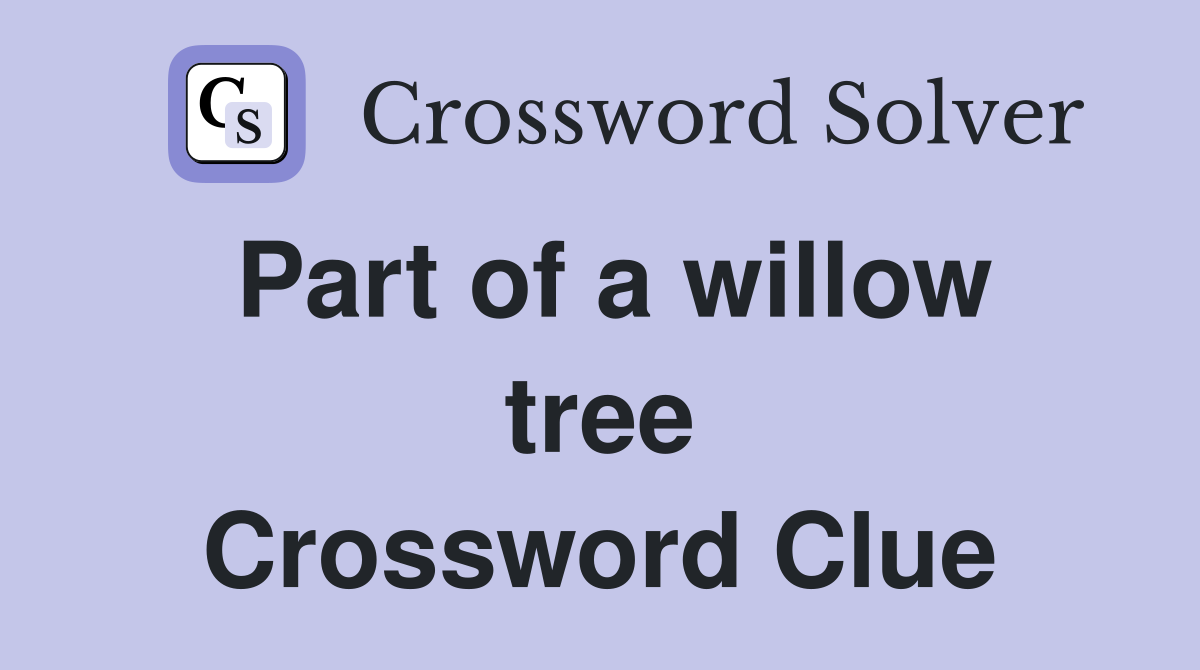 Part of a willow tree Crossword Clue