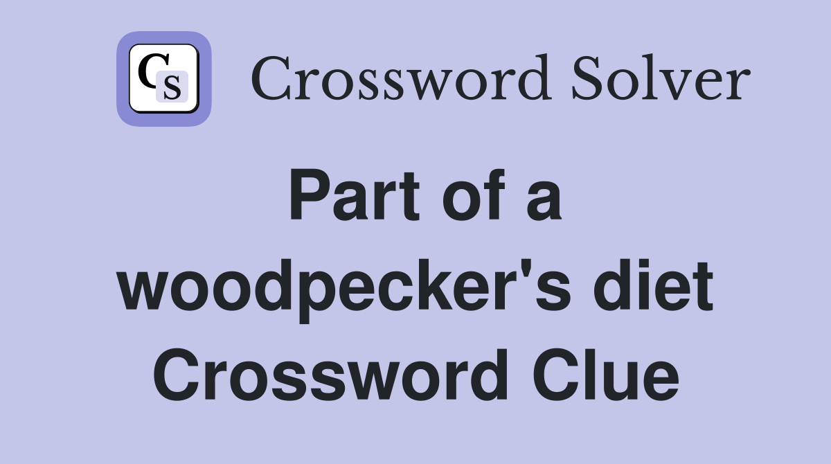 Part of a woodpecker's diet Crossword Clue