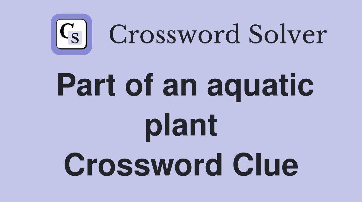Part of an aquatic plant Crossword Clue