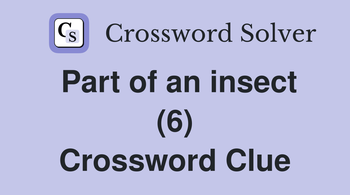 Part of an insect (6) Crossword Clue
