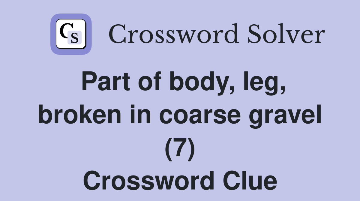 Part of body, leg, broken in coarse gravel (7) Crossword Clue