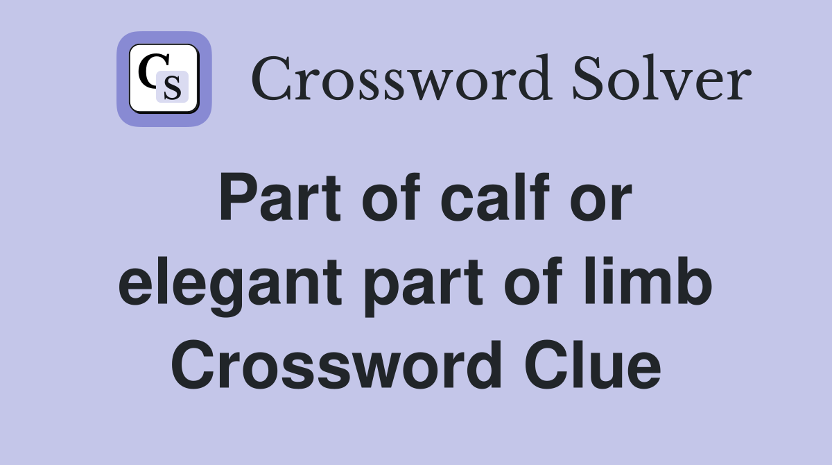 Part of calf or elegant part of limb Crossword Clue