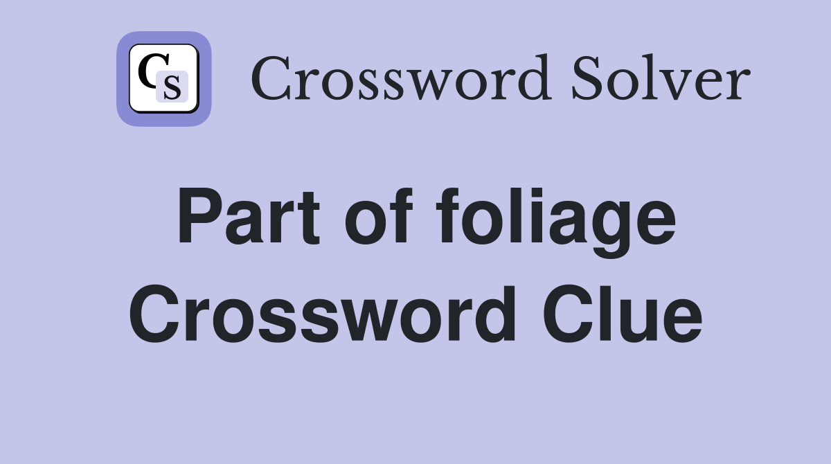 Part of foliage Crossword Clue