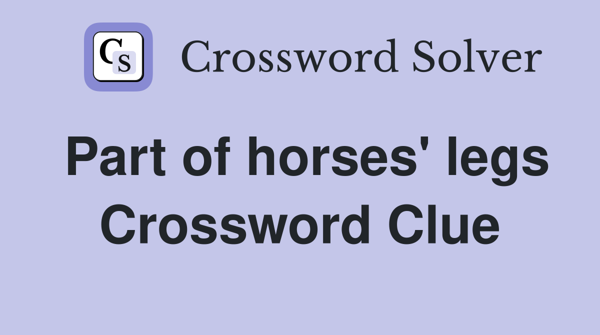 Part of horses' legs Crossword Clue