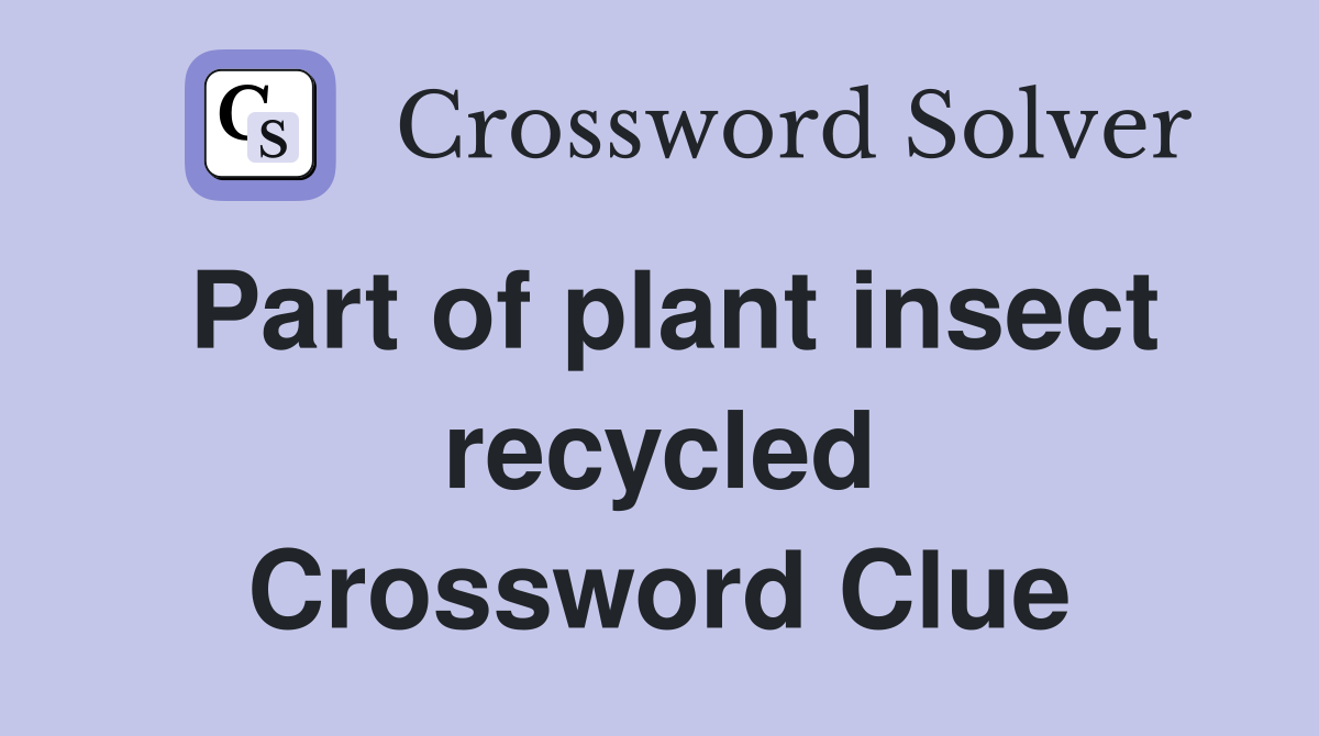 Part of plant insect recycled Crossword Clue