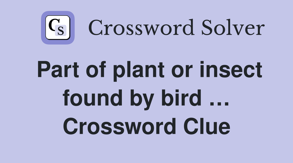 Part of plant or insect found by bird … Crossword Clue