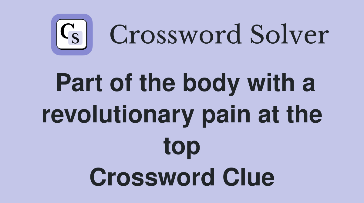 Part of the body with a revolutionary pain at the top Crossword Clue