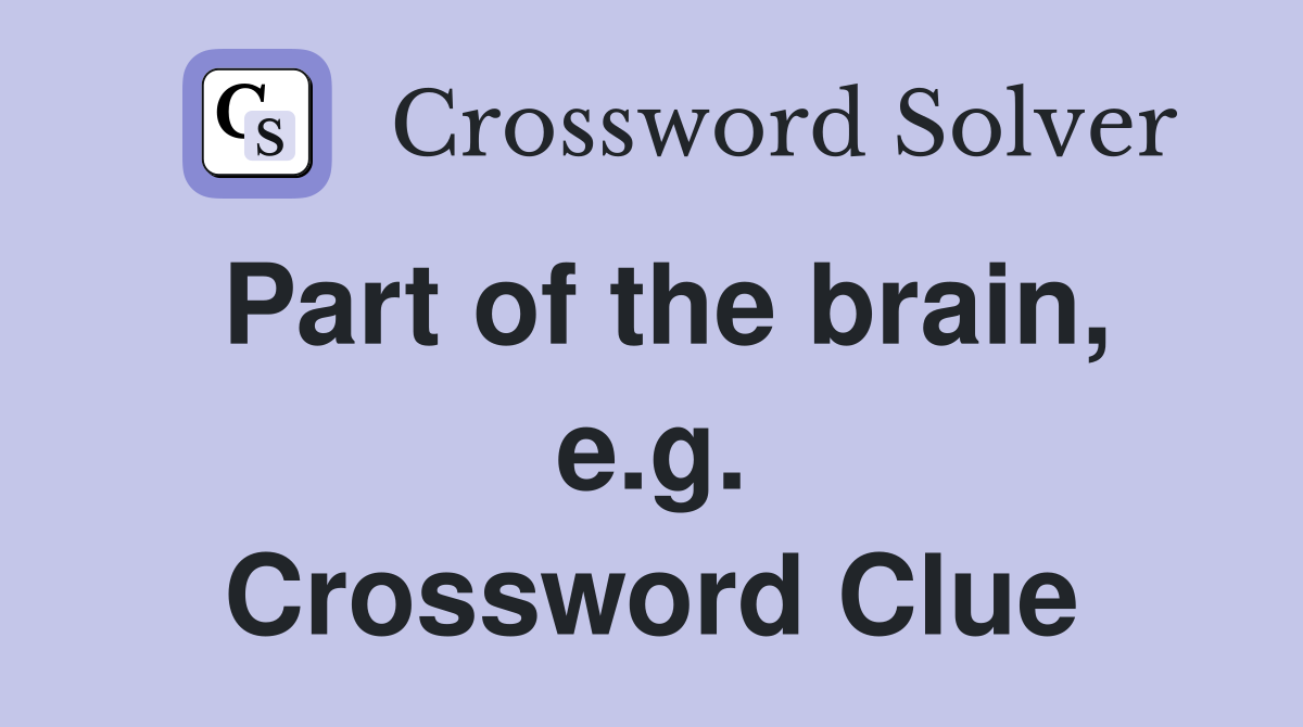 Part of the brain, e.g. Crossword Clue