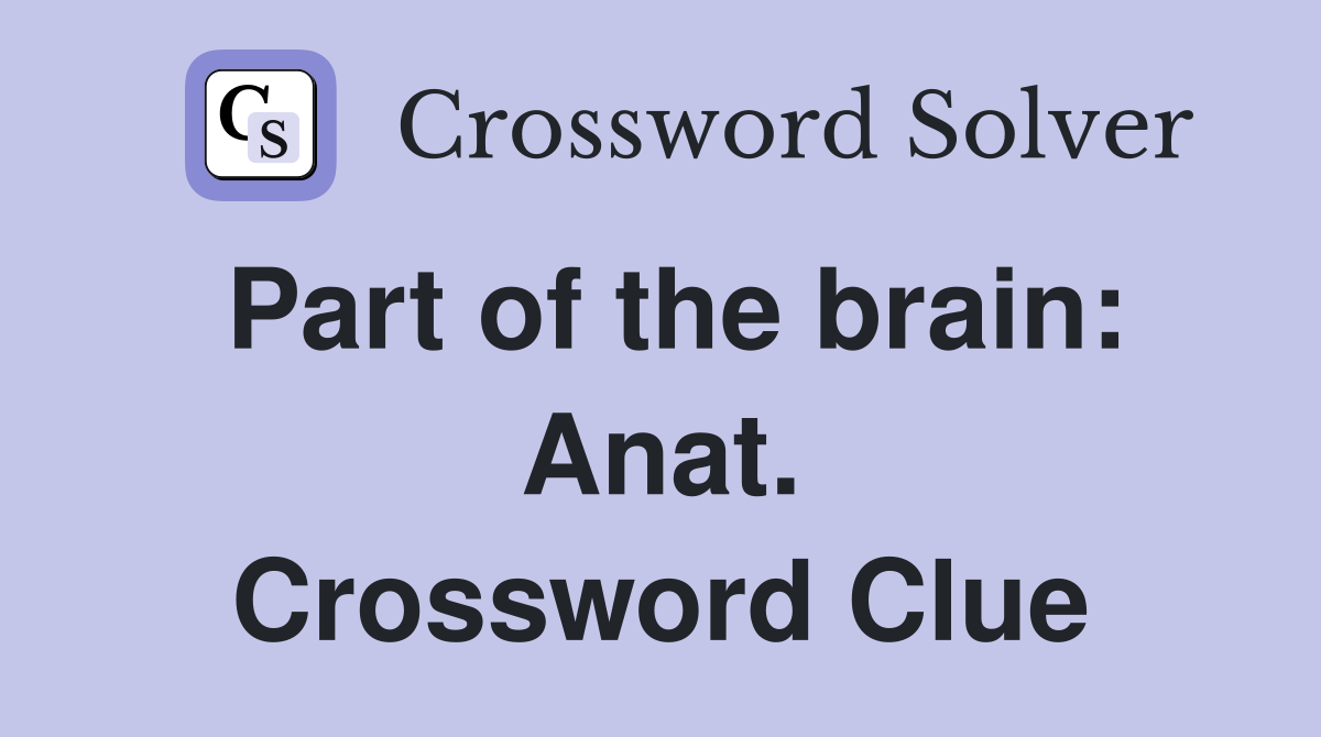 Part of the brain: Anat. Crossword Clue