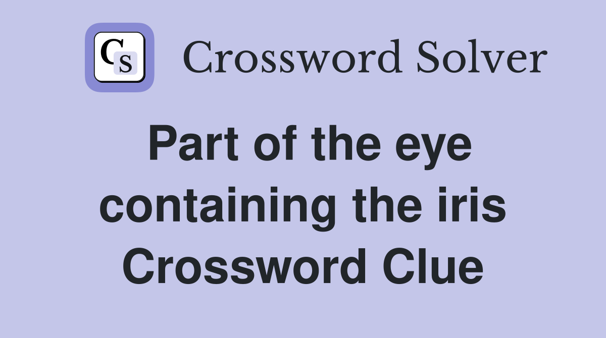 Part of the eye containing the iris Crossword Clue