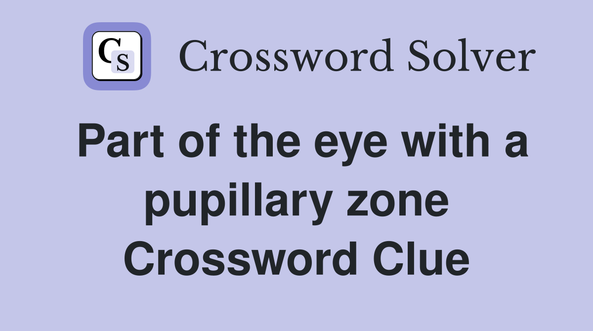 Part of the eye with a pupillary zone Crossword Clue