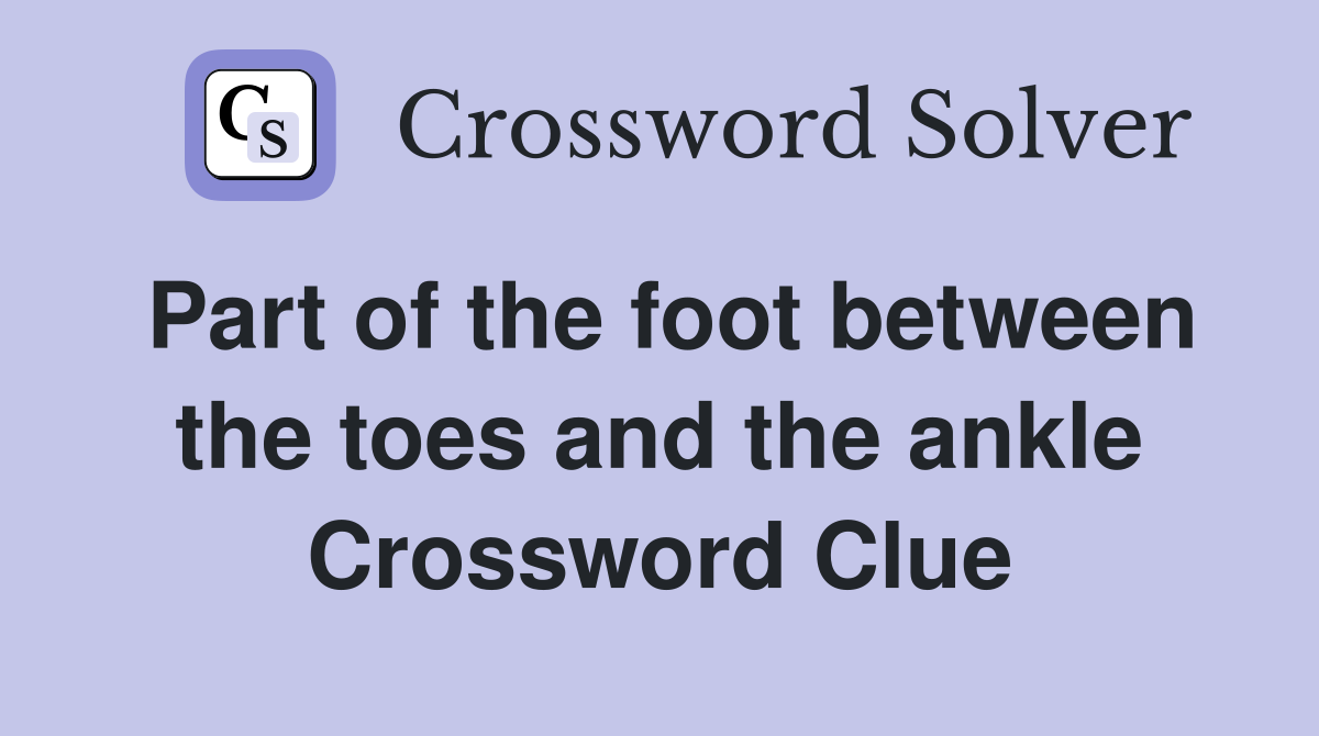 Part of the foot between the toes and the ankle Crossword Clue