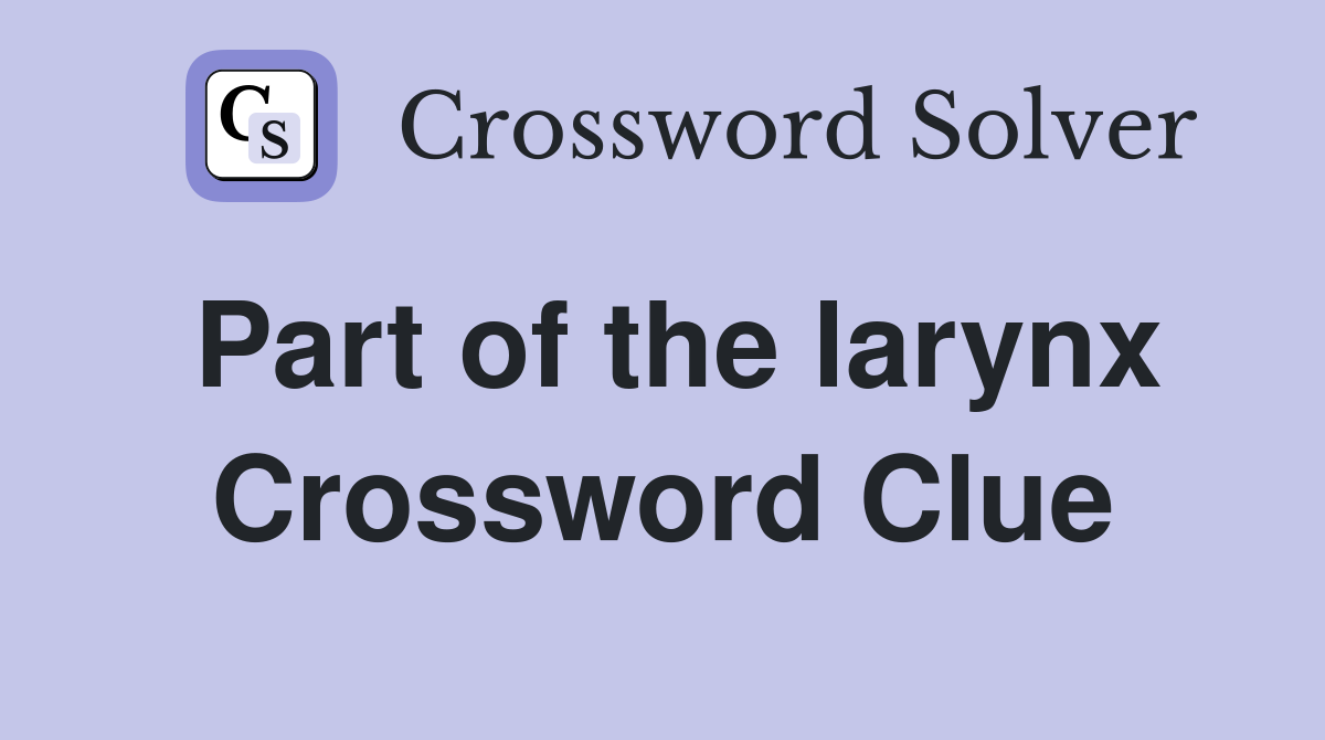 Part of the larynx Crossword Clue