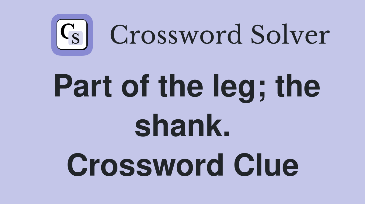 Part of the leg; the shank. Crossword Clue
