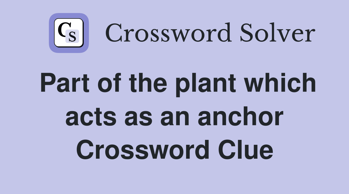 Part of the plant which acts as an anchor Crossword Clue