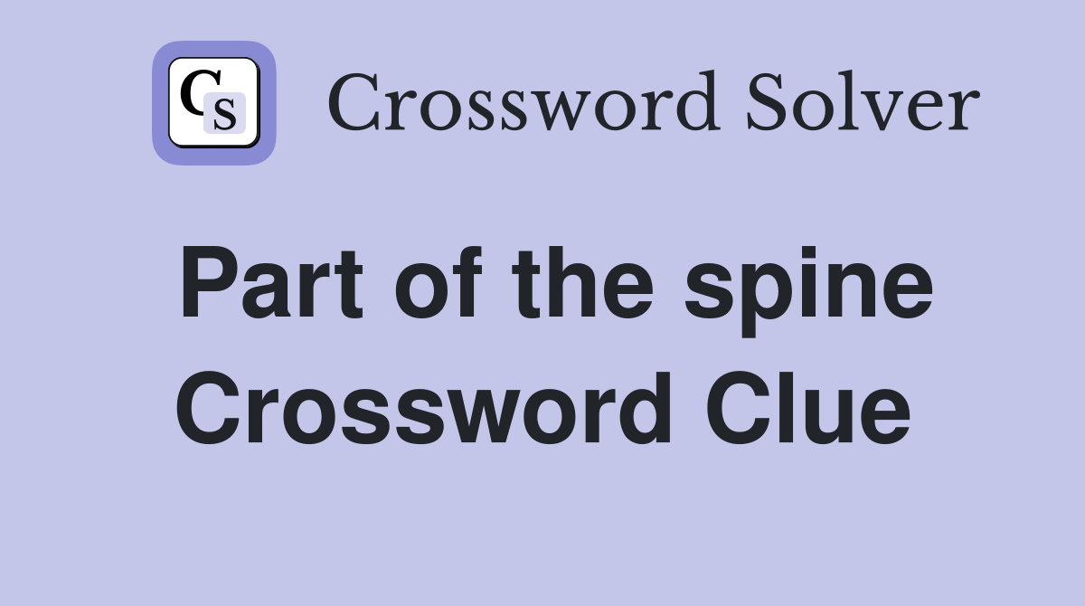 Part of the spine Crossword Clue
