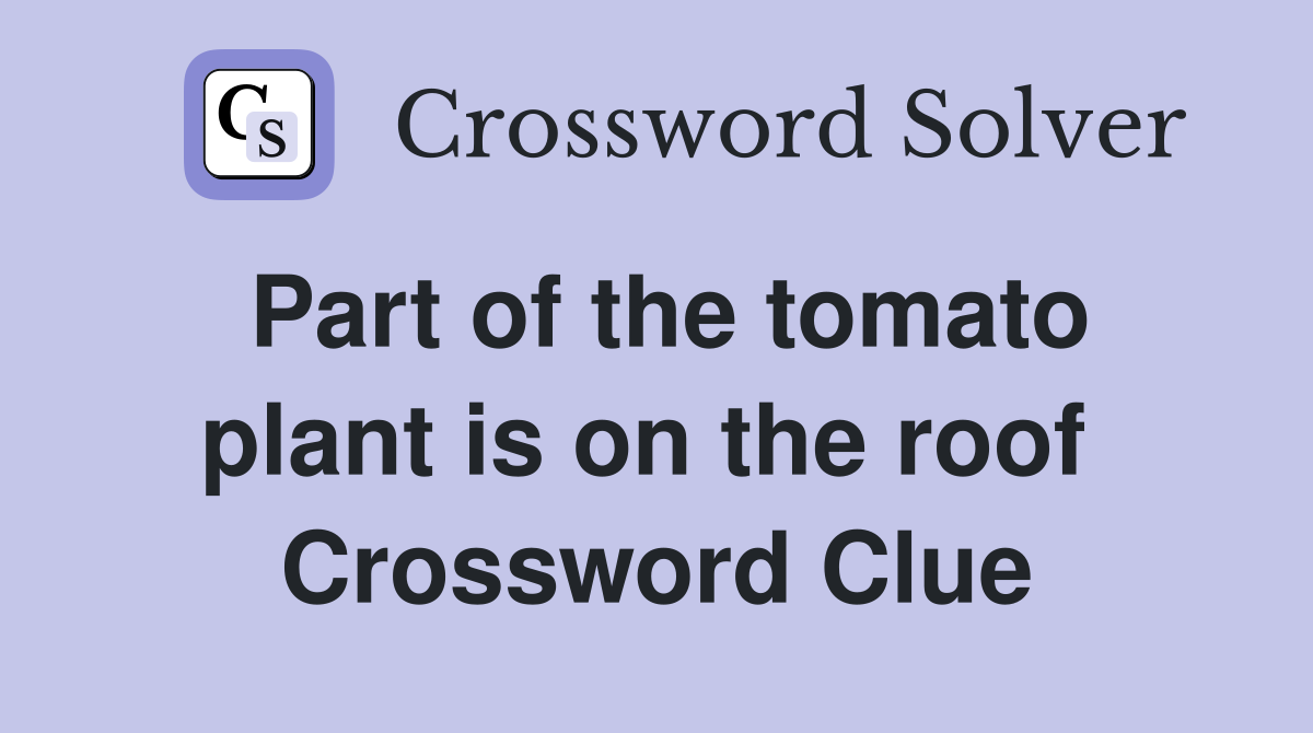 Part of the tomato plant is on the roof  Crossword Clue