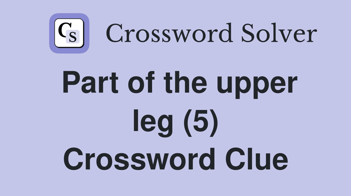 Part of the upper leg (5) Crossword Clue