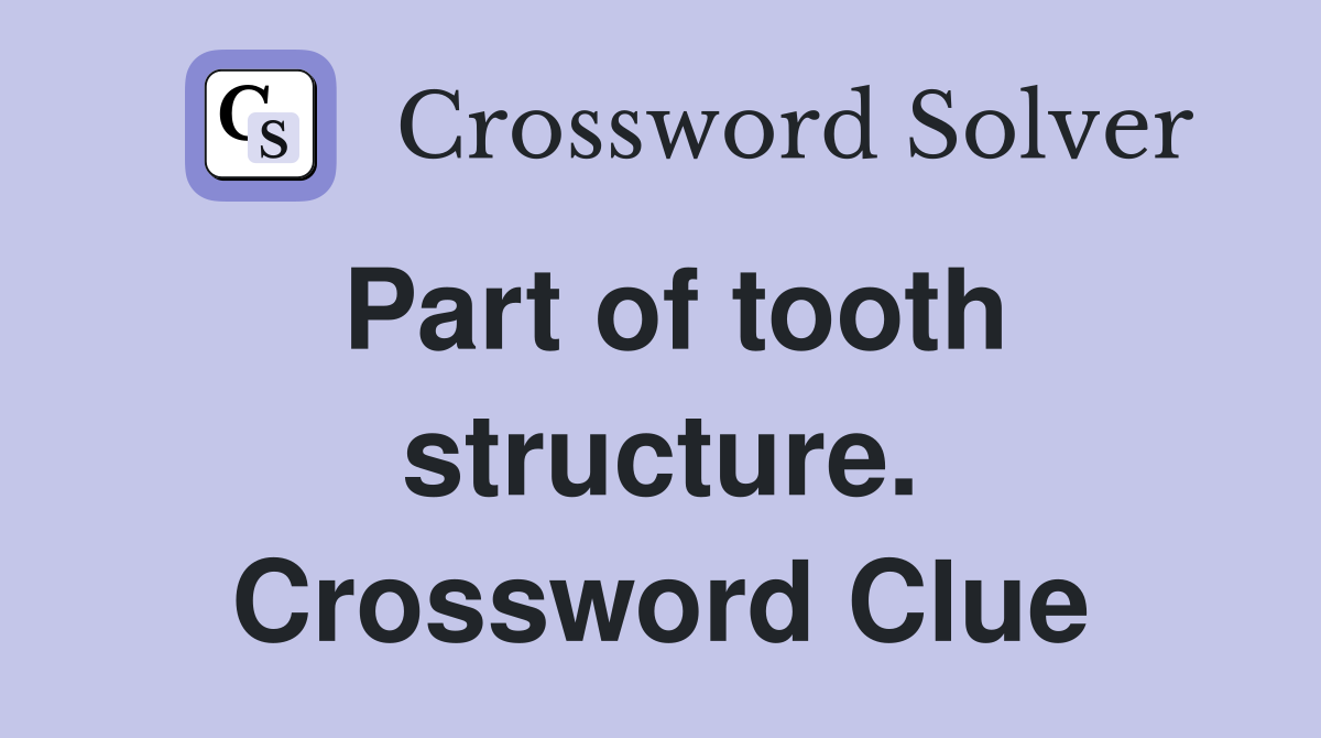 Part of tooth structure. Crossword Clue