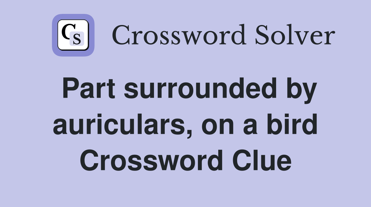 Part surrounded by auriculars, on a bird Crossword Clue