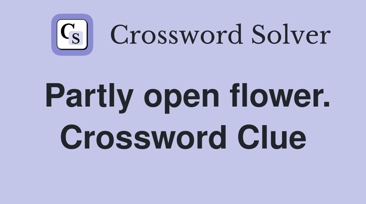 Partly open flower. Crossword Clue