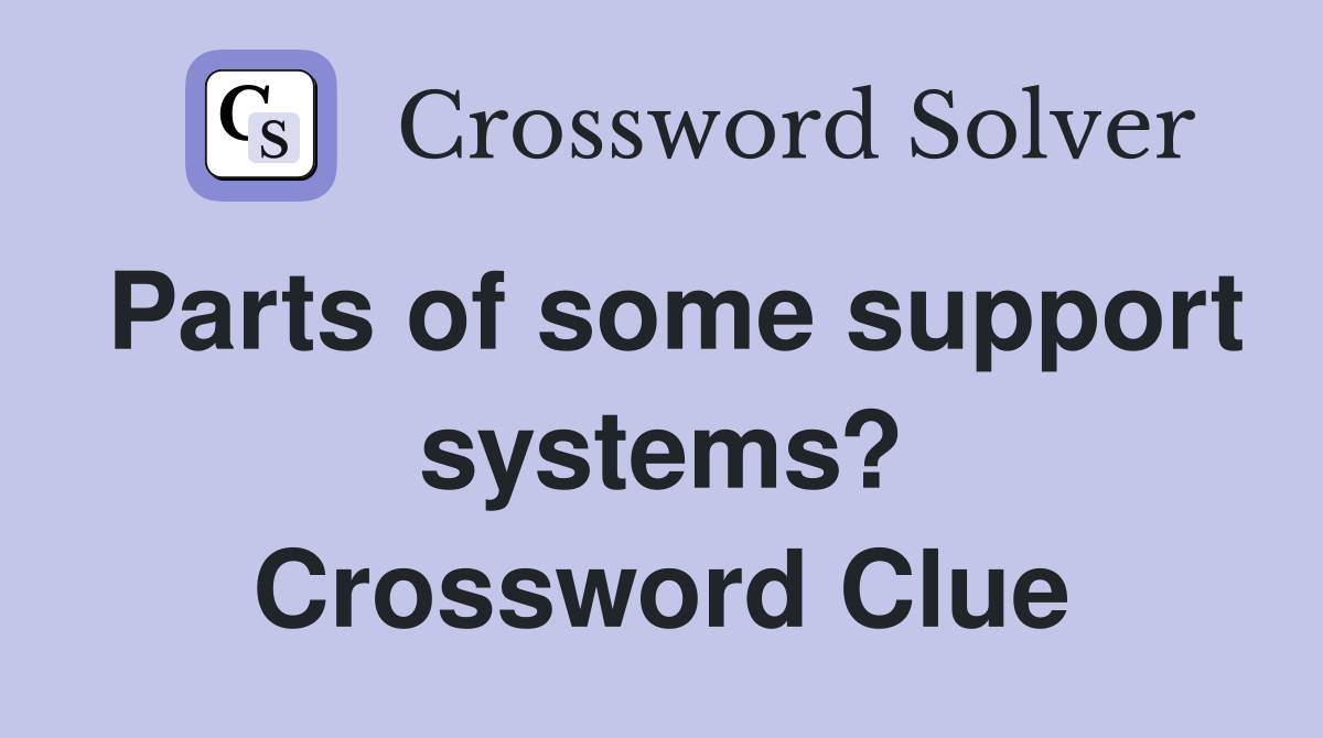Parts of some support systems? Crossword Clue