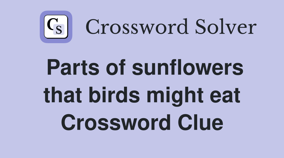 Parts of sunflowers that birds might eat Crossword Clue