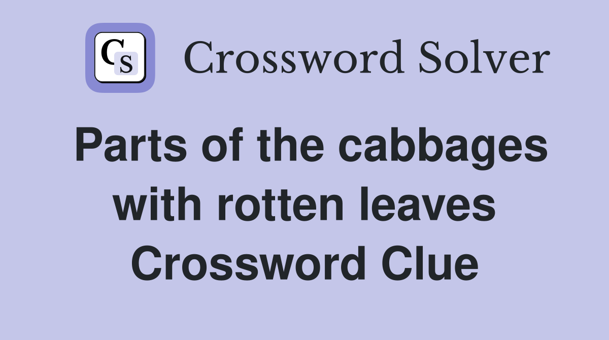 Parts of the cabbages with rotten leaves Crossword Clue