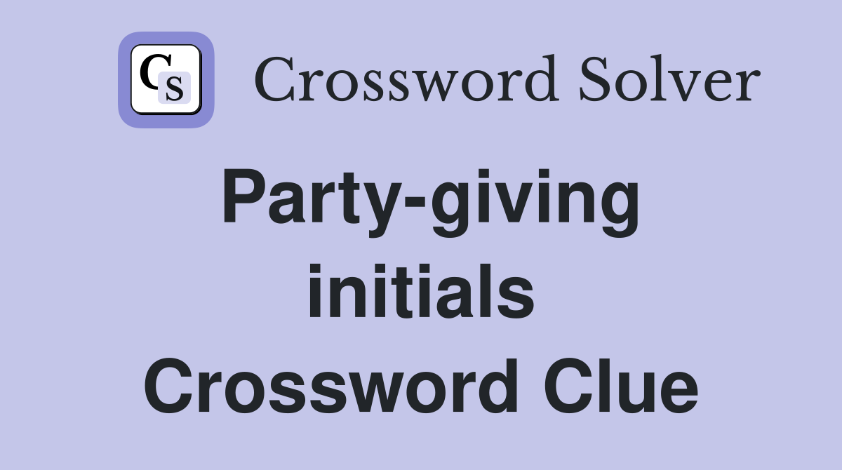 Party-giving initials Crossword Clue