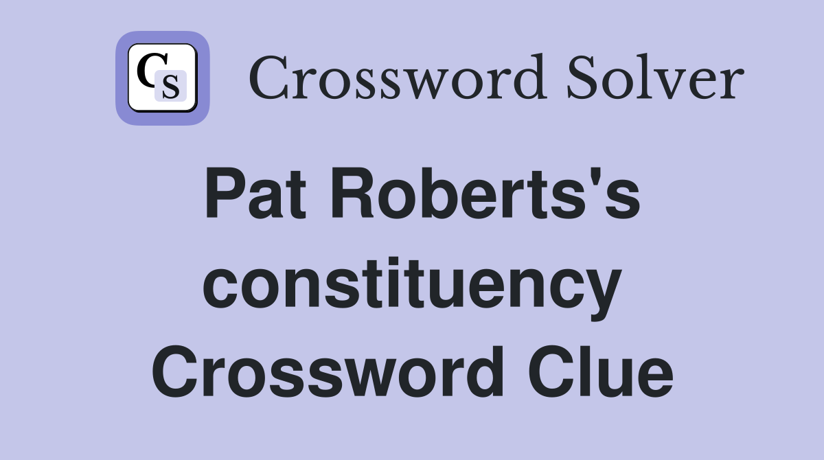 Pat Roberts's constituency Crossword Clue