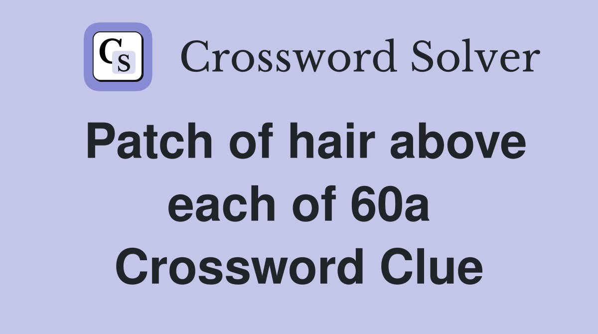 Patch of hair above each of 60a Crossword Clue