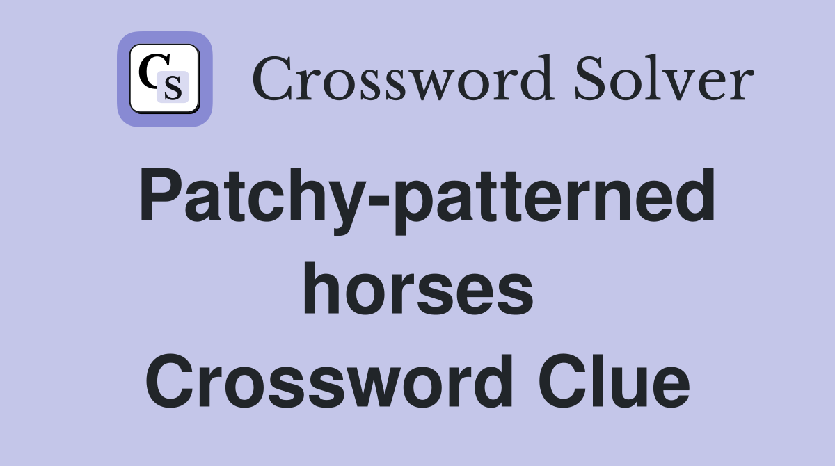 Patchy-patterned horses Crossword Clue