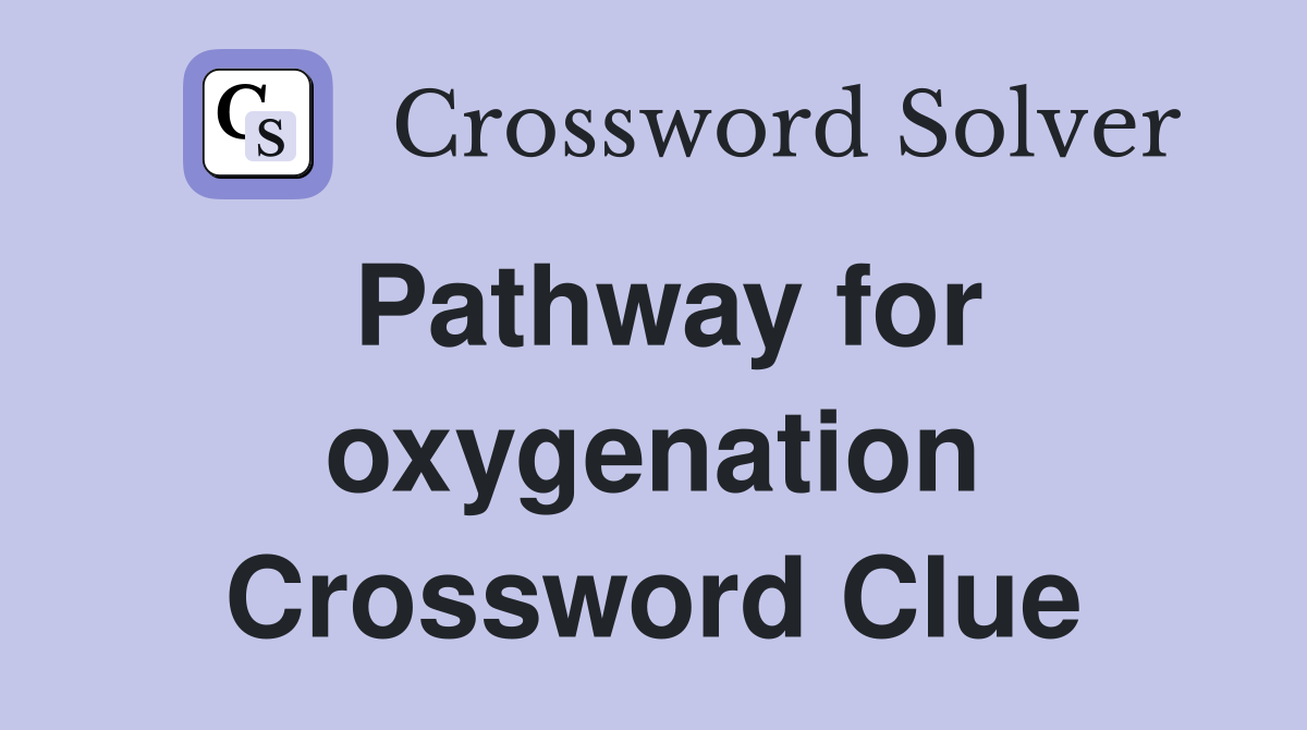 Pathway for oxygenation Crossword Clue