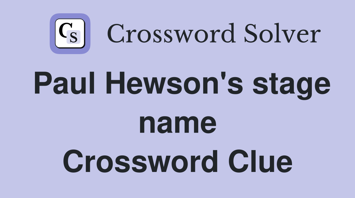 Paul Hewson's stage name Crossword Clue