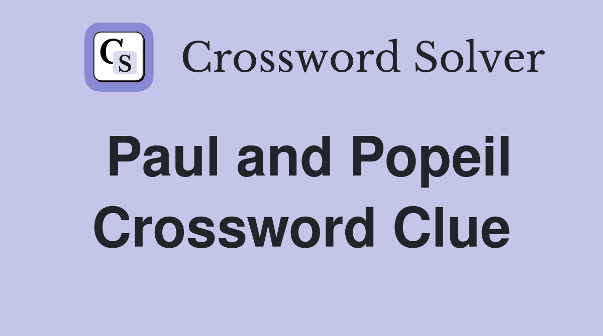 Paul and Popeil Crossword Clue