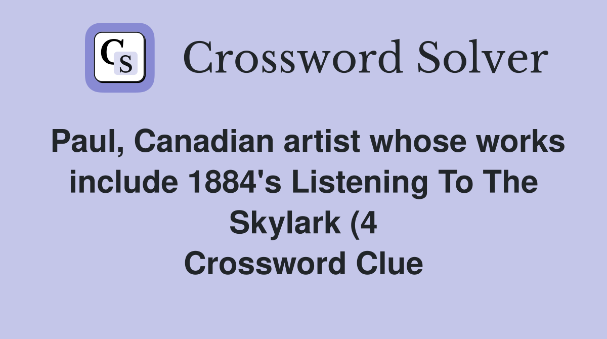 Paul Canadian artist whose works include 1884 #39 s Listening To The Paul Canadian artist whose works include 1884 #39 s Listening To The